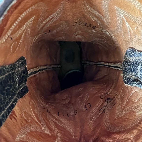 Vintage Buffalo Unique All Over Crack Effect Leather Cowboy Western Boots -M 40 - Picture 8 of 11